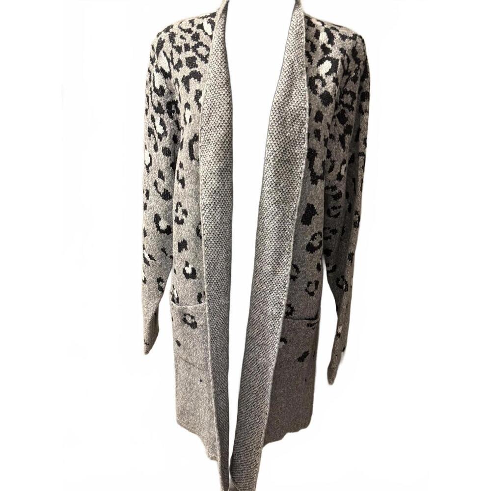 Stylish Grey Leopard Print Cardigan by Nine West - XXL NWT